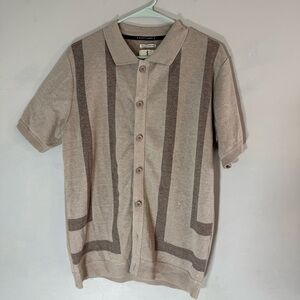 Scott James Short Sleeve Button Down Cuban Collared Cardigan